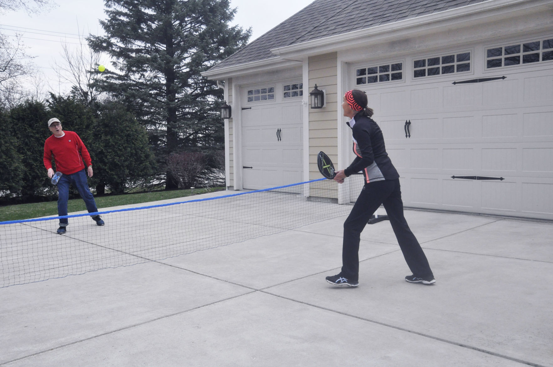 Driveway pickleball in the town of Linn